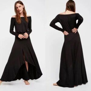 Free People Beach Black Long Sleeve Jupiter Maxi Dress size small